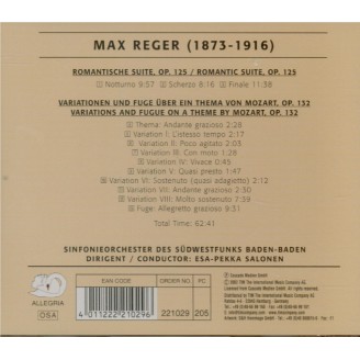 REGER - Salonen - Suite romantique, pour orchestre op.125